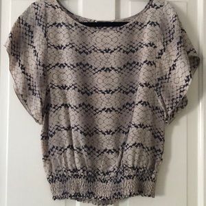 Matty M Snakeskin Pattern Silk Top